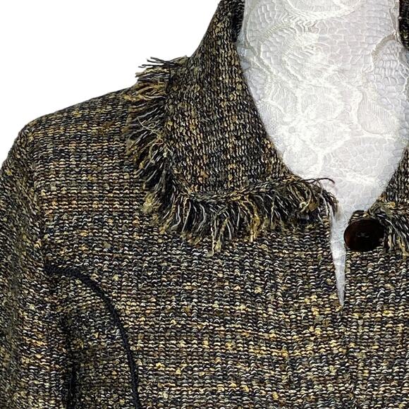 Alpaca Allure Hand Loomed Alpaca Blend Blazer with Fringe Women Medium - Picture 11 of 12